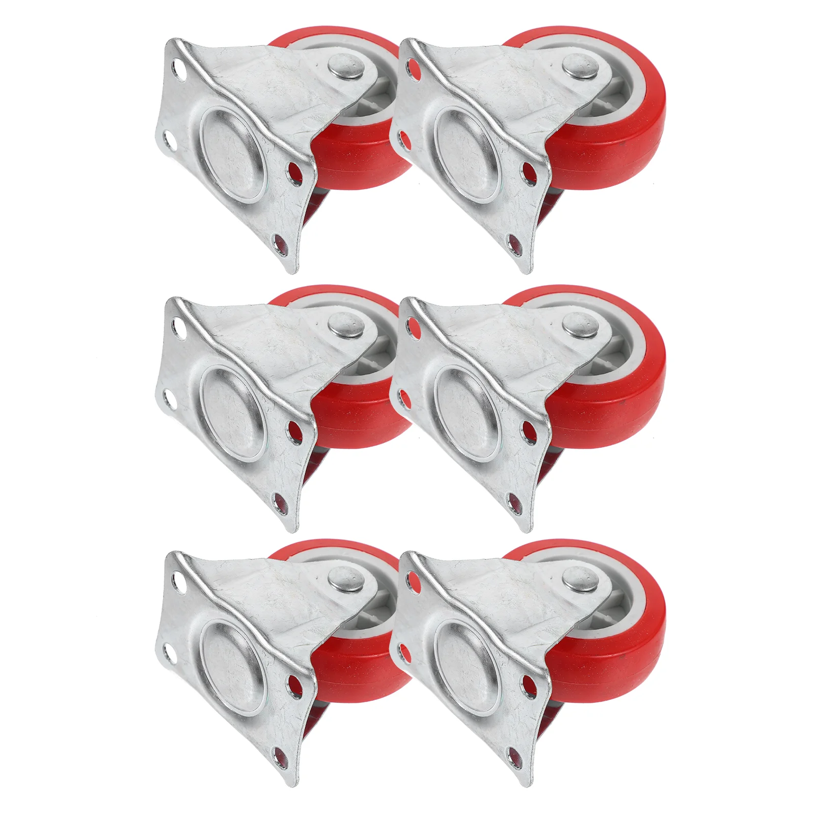 

6 Pcs Rubber Caster Wheels Workbench Heavy Duty Universal Plate Outdoor No Swivel