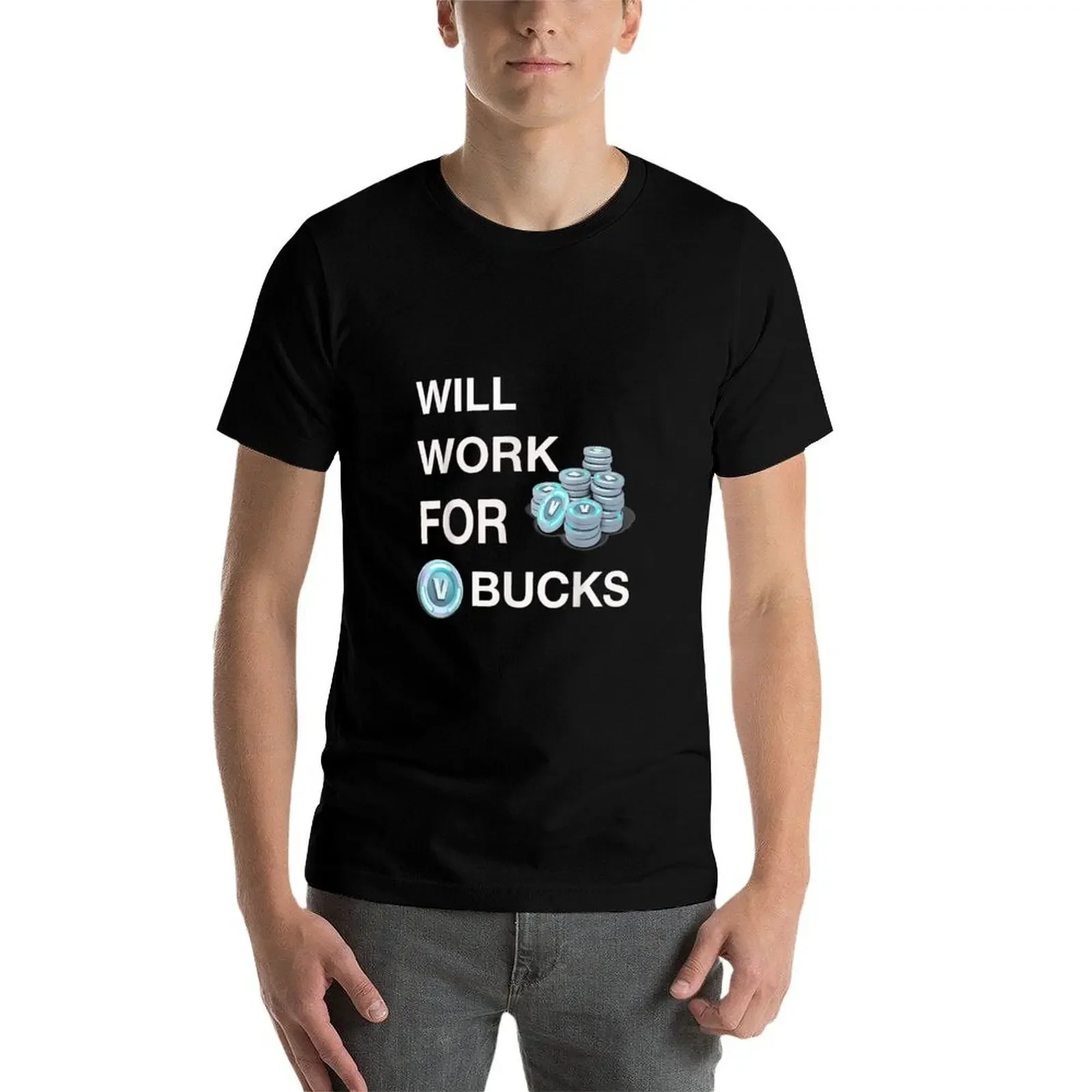 Will Work For VBucks геймерская молодежная забавная футболка для геймера новое издание