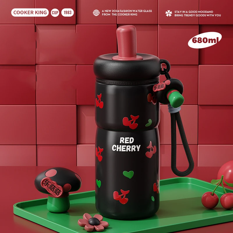 

Термокружка COOKER KING 680 Мл Из Нержавеющей Стали С Соломинкой, Герметичная, Для Путешествий, Большая Емкость