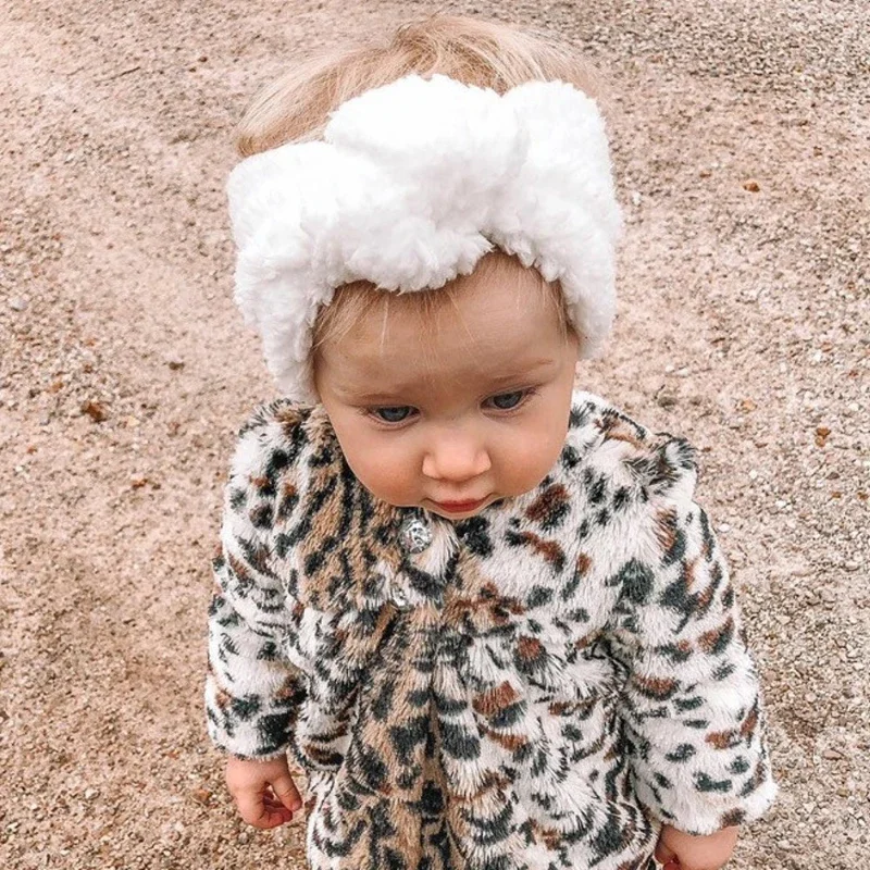 

Autumn Winter Baby Head Bands Teddy Fabric Headband Girl Hairband Knot Top Turban Children Hair Headwrap Accessories 머리띠