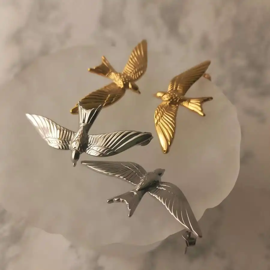 Серьги-гвоздики Digadagu с голубом мир из нержавеющей стали