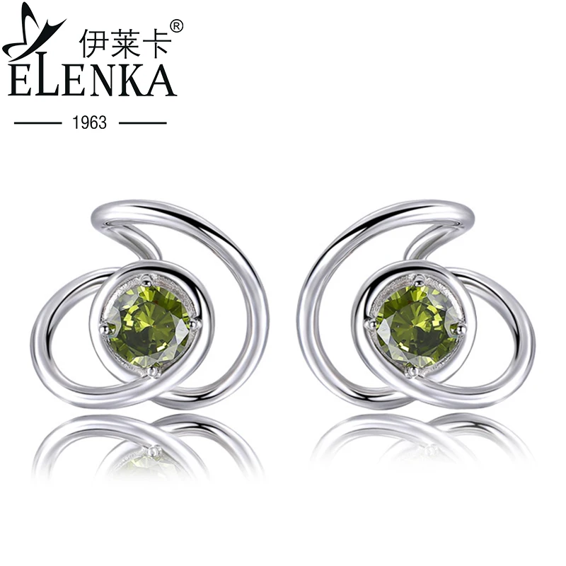 

Original Design Niche Irregular S925 Sterling Silver Inlaid Olive Zircon Stud Earrings for Women Fine Jewelry Gold Eardrop Gifts
