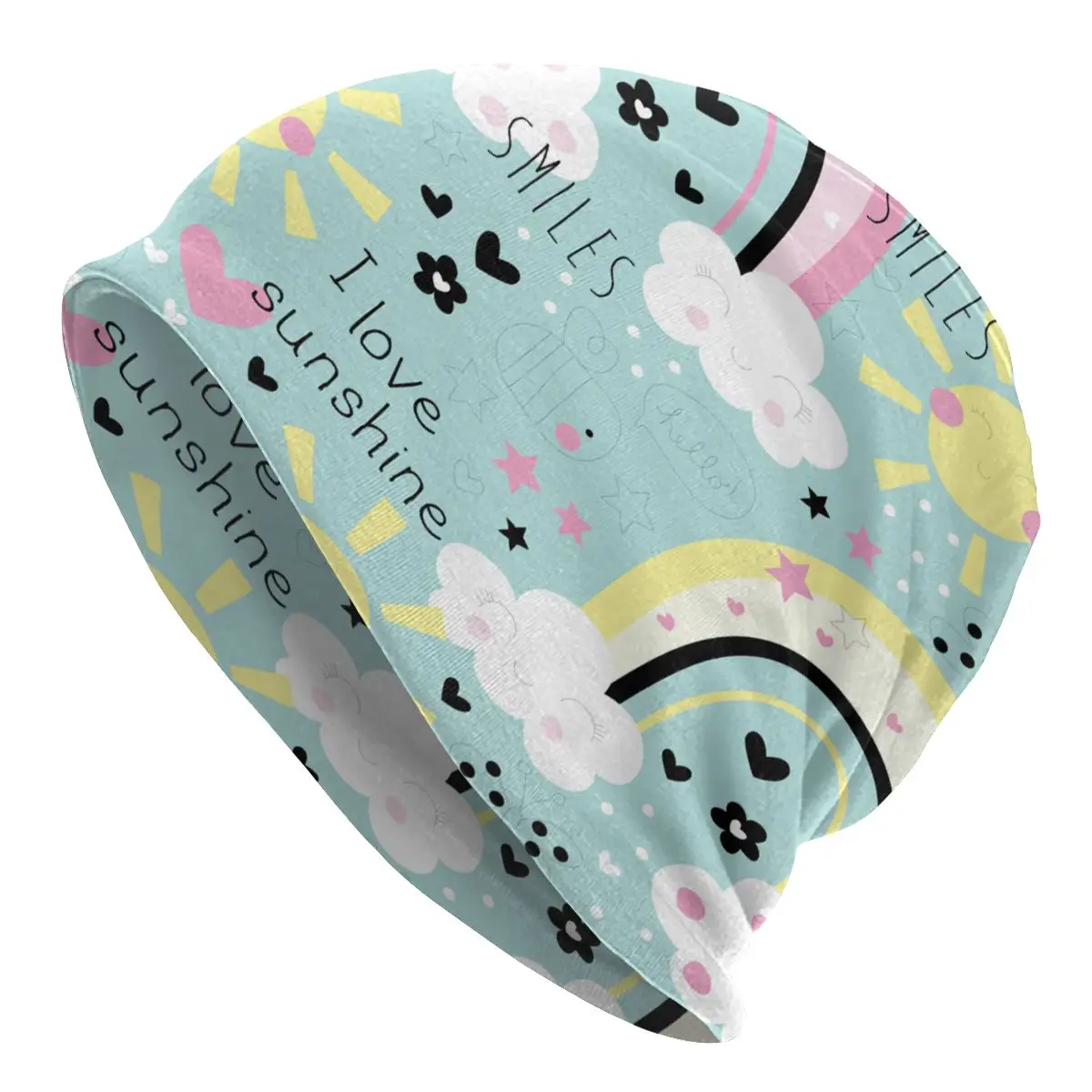 

Women Men Beanie Hat Rainbow Clouds Cute Spring Pattern Warm Spring Winter Outdoor Hip-hop Beanie Cap