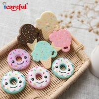 1pcs silicone donut for baby teething stick temptation toys cookies molar rod diy pacifier chain teethers bpa free accessories
