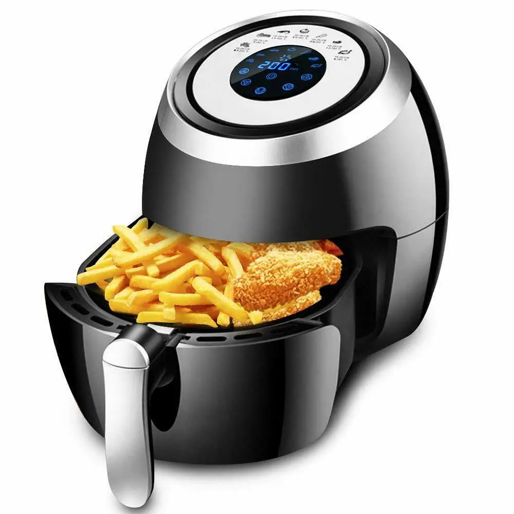 1500W 5-Quart Air Fryer with LCD Touch Screen,Black LCD Touch Screen Auto Shutdown and Overheat Protection Warranty