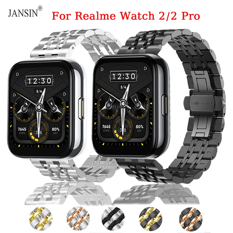 

Stainless Steel Strap For Realme Watch 2/2 Pro Smart Watch Metal Bracelet For Realme Watch 2 Pro Watchband Replacement Wristband