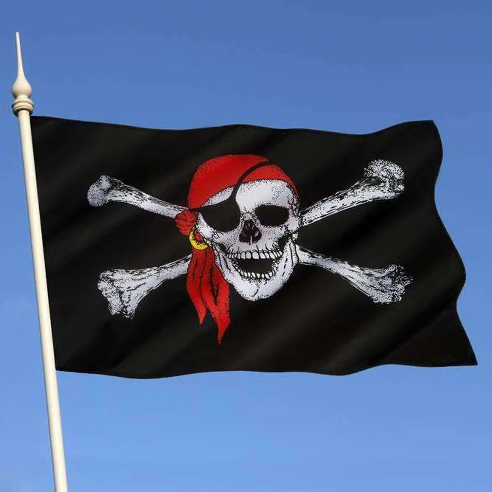 

Pirate Flag 3x5 ft Calico Flag Balloween Jolly Roger Skull Flag Polyester Banne Polyester Home Decor Garden Пиратский флаг L*5