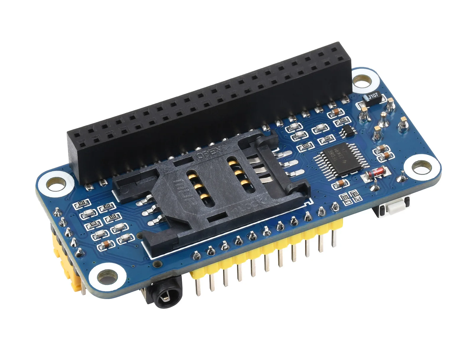 Фото Waveshare R800C GSM/GPRS HAT поддерживает SMS, телефонные звонки, GPRS, TCP/IP, DTMF, HTTP, FTP, интерфейс UART. №5