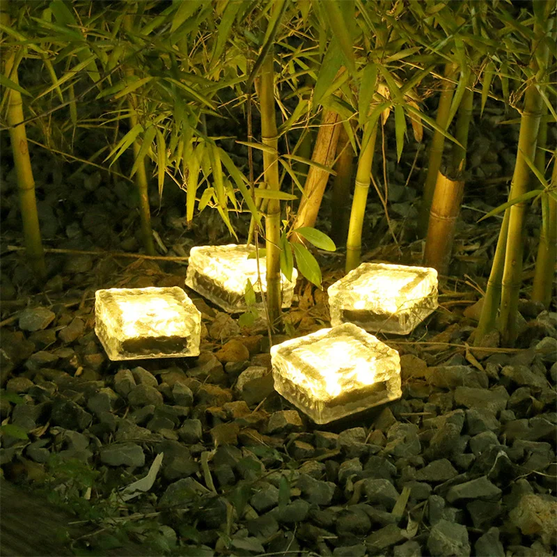 

Solar Brick Ice Cube Lights Outdoor Waterproof Paver Landscape Path Lights Garden Courtyard Pathway Lamp Christmasl Solar Light