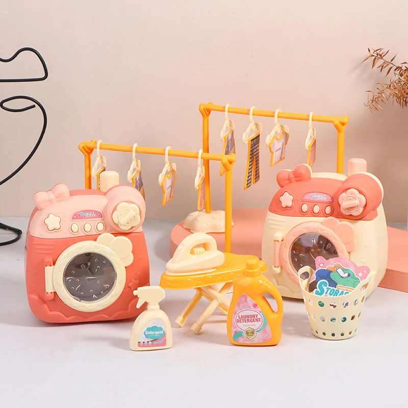 

Children's Mini Drum Washing Machine Toy Set Simulation Press Rotation Girl Gift