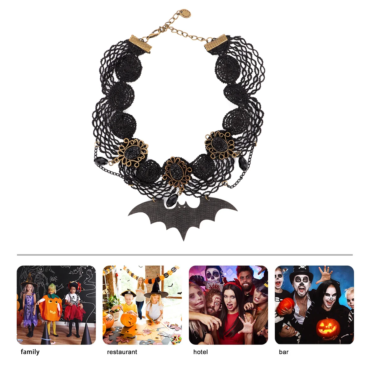 Ожерелье с летучей мышью черные ожерелья цепочка подвеской эластичное ювелирное