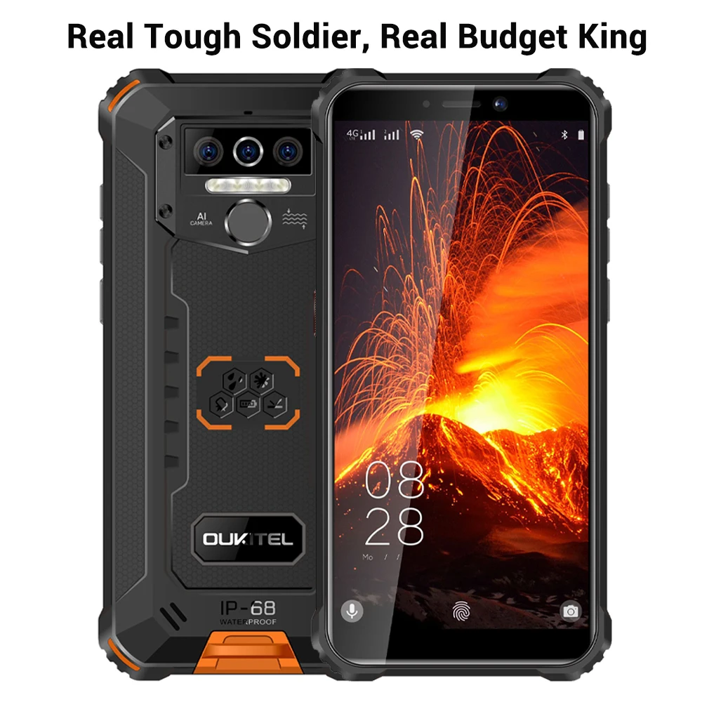 OUKITEL WP5 Pro 4GB RAM +64GB ROM 8000mAh IP68 Waterproof Smartphone Android 10 13MP Triple Camera  5.5 inches 4G Mobile Phone