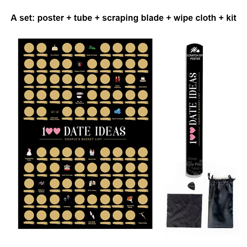 

Удивительные даты на День святого Валентина с постером на царапины