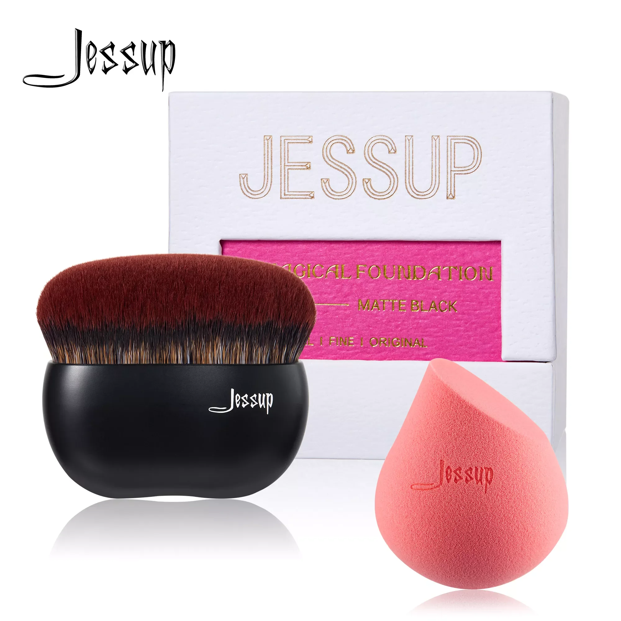 

NEW2023 Kabuki Brush Foundation Powder Makeup Brushes for Face/Body Flat Dense Smooth Buffer Multi-tasker with Giftbox SF001