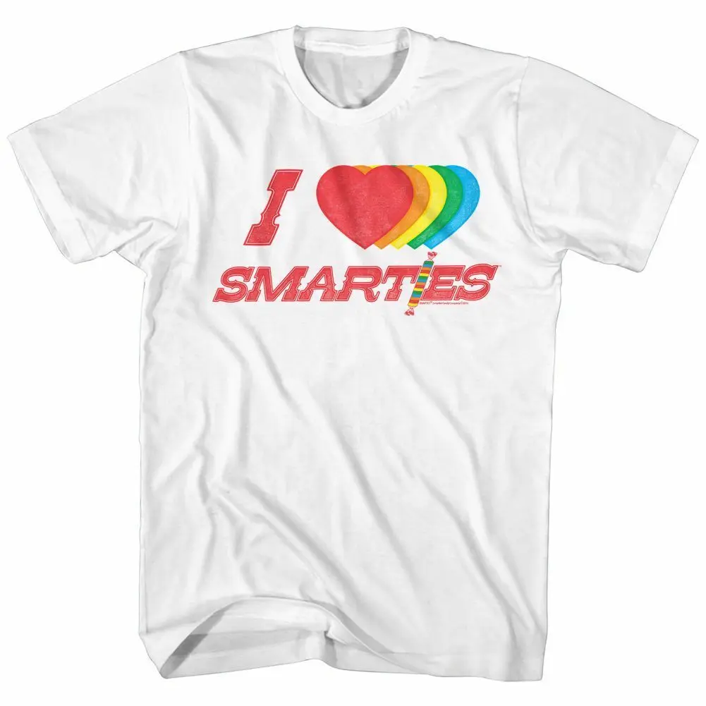 Белая футболка для взрослых Smarties Hearts