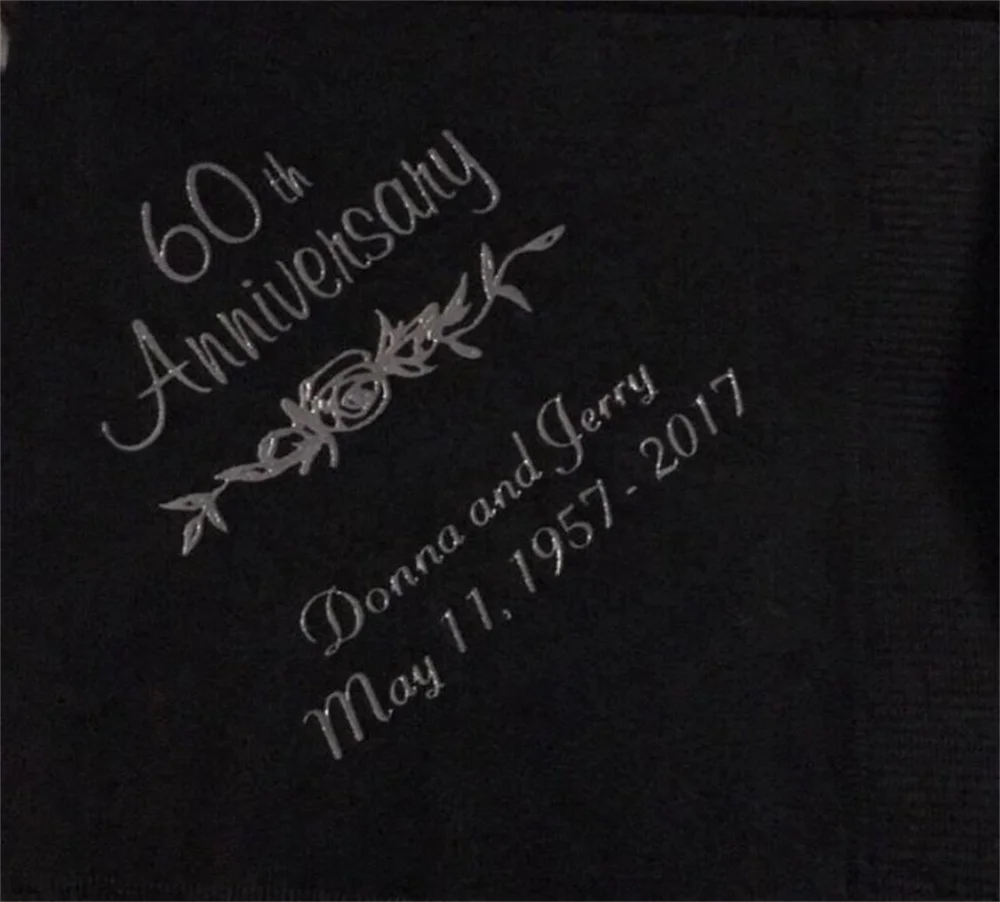 Салфетки на годовщину 60-летия набор персонализированных салфеток с принтом в