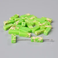 fluorescent green stone sediment imperial jaspers loose spacer square cube bead for jewelry making diy bracelet accessory 4x13mm
