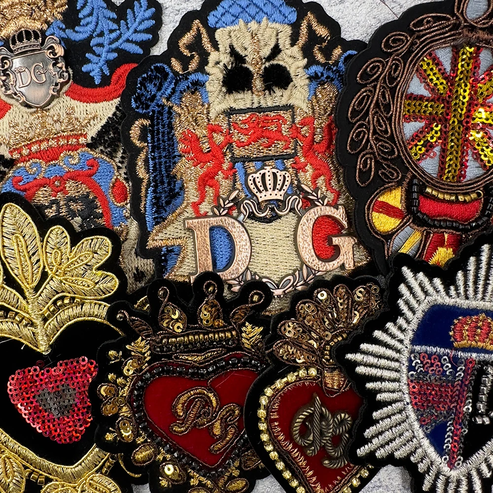 2 шт. модные вышитые бисером блестки сердце корона Женская Вышивка куртка платье