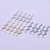 5pcs thin long bead snake charm diy necklace pendants for jewelry making supplies animal charm accessories serpent components