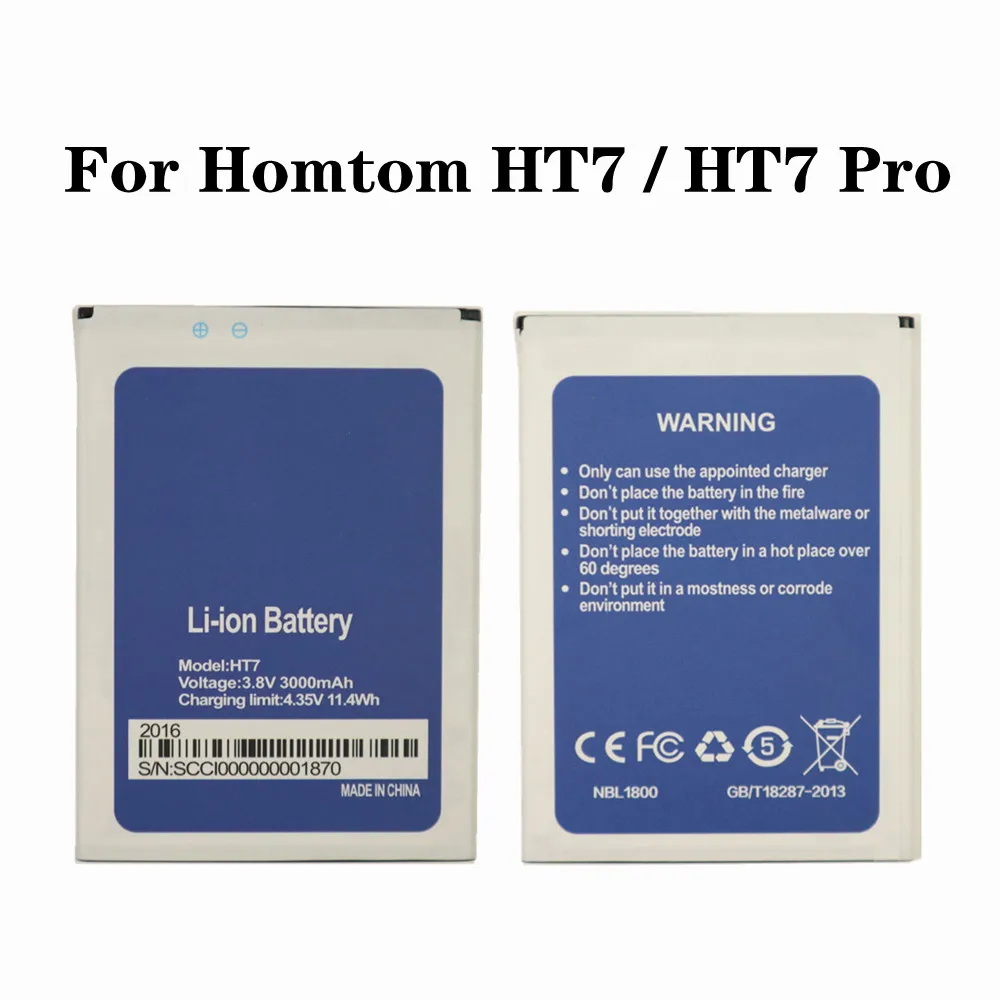 

High Quality 3000mAh HT7 Battery For Homtom HT7 / HT7 Pro Mobile Phone Replacement batteries