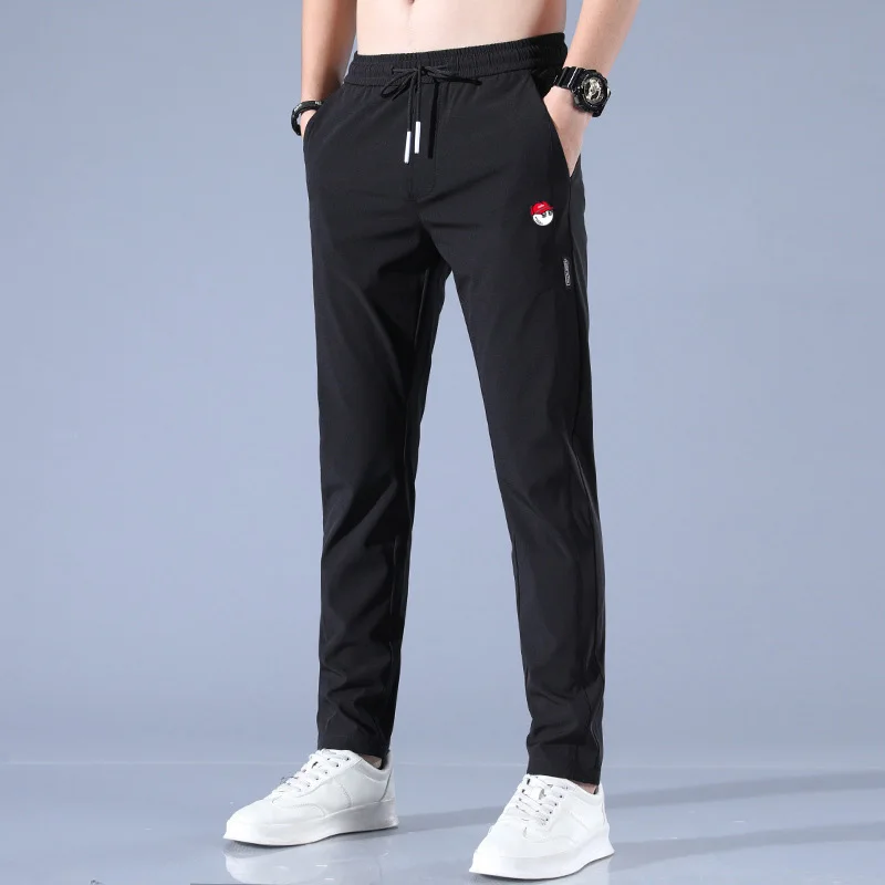 Malbon Summer 2023 New Men's Golf Pants High Quality Spandex Fashion Casual Breathable Drawstring Thin Pants
