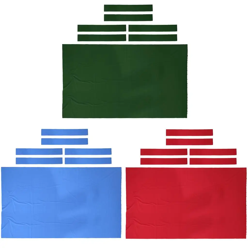 

Premium 9ft Pool Table Cloth Felt + 6 Felt Strips Billiard Snooker Cloth Felt for 9 Foot Table 0.6mm Billiards Accessories