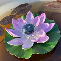 outdoor solar lamp artificial lotus shape flower light floating fountain pond garden pool lamp night light pool decoration