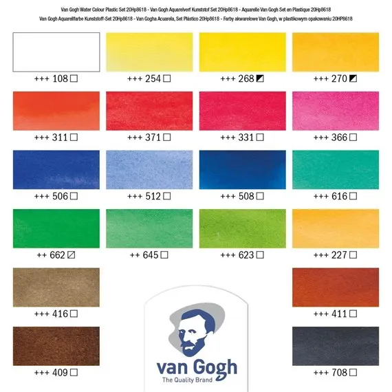Najtaniej Van Gogh Solid Watercolor Plastic Case Set 18+2/24 Colors Half Pans Professional Watercolor Paint Set Art Supplies Najtaniej Van Gogh Solid Watercolor Plastic Case Set 18+2/24 Colors Half Pans Professional Watercolor Paint Set Art Supplies