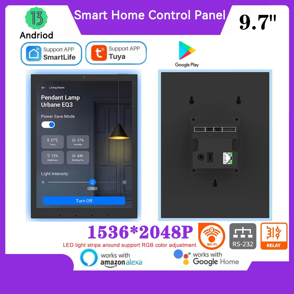 9 7-дюймовая панель управления умным домом Android 13 планшет POE экран 2K 1536*2048P