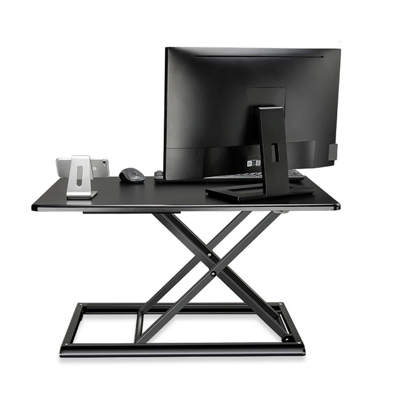 

ID-30 Height Adjust Computer Sit Stand Workstation Laptop desk gas spring aluminumX shape