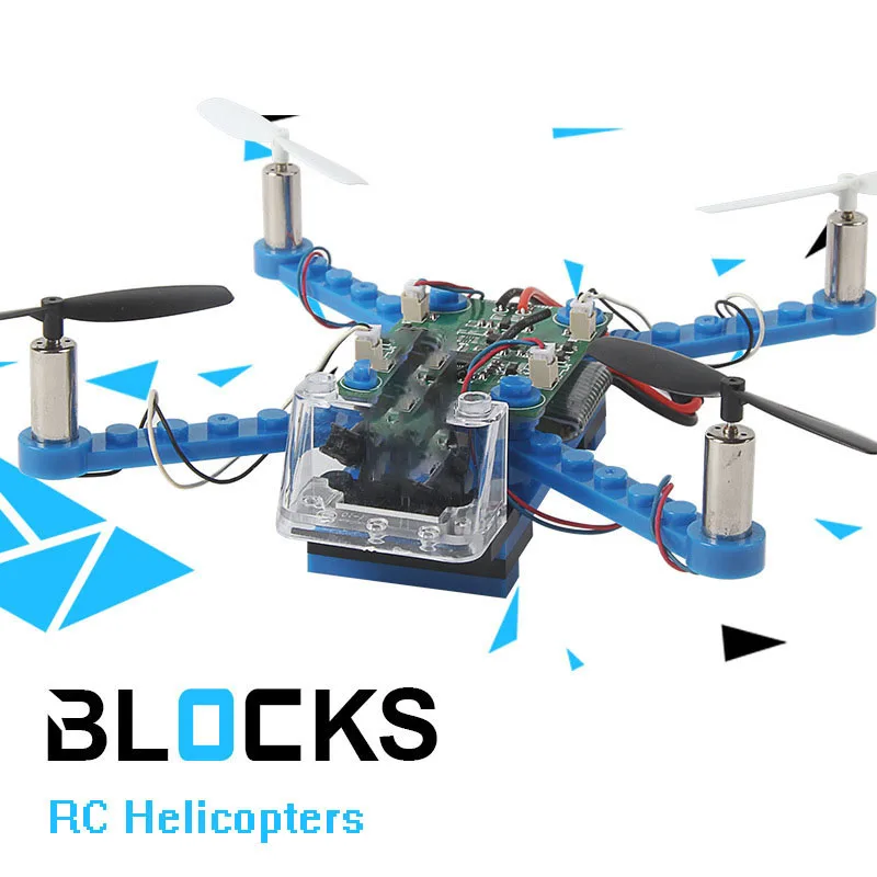 RC Helicopter DIY Building Blocks Drone 2.4G 4CH Mini 3D Bricks Quadcopter Assembling Educational Toys