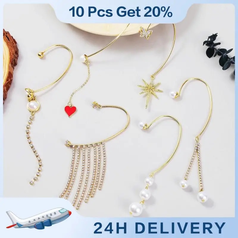 

Korea Butterfly Tassel Love Earrings Advanced Sense Earrings No Piercing Ear Cuff Wedding Girls Jewelry Gifts Fashion Jewelry