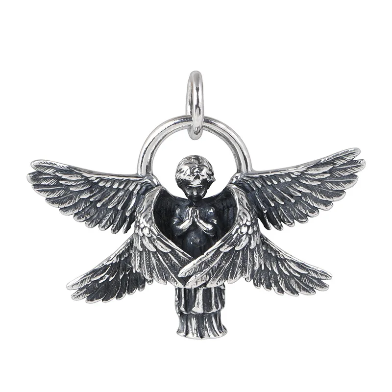 Женский и мужской кулон из серебра 925 пробы с крыльями ангела