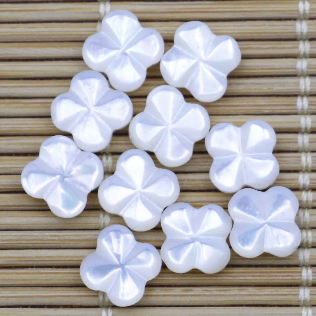 

10 PCS 8mm Natural Shell Flower White Sea Mother of Pearl Jewelry Making DIY