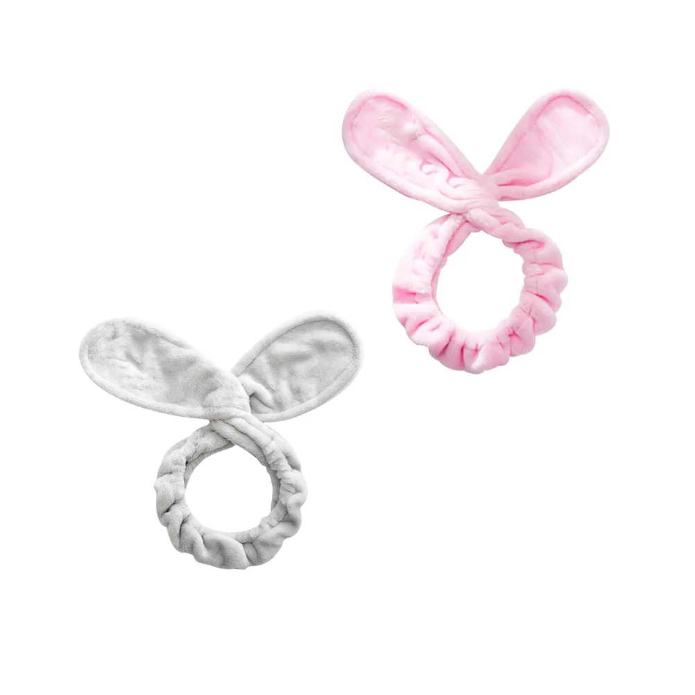 

2 Pcs Makeup Headband Bunny Headband Make Up Wrap 80*10cm Plush Hair Band Tie Hair Hoop Hair Wrap Plush Headbands Women