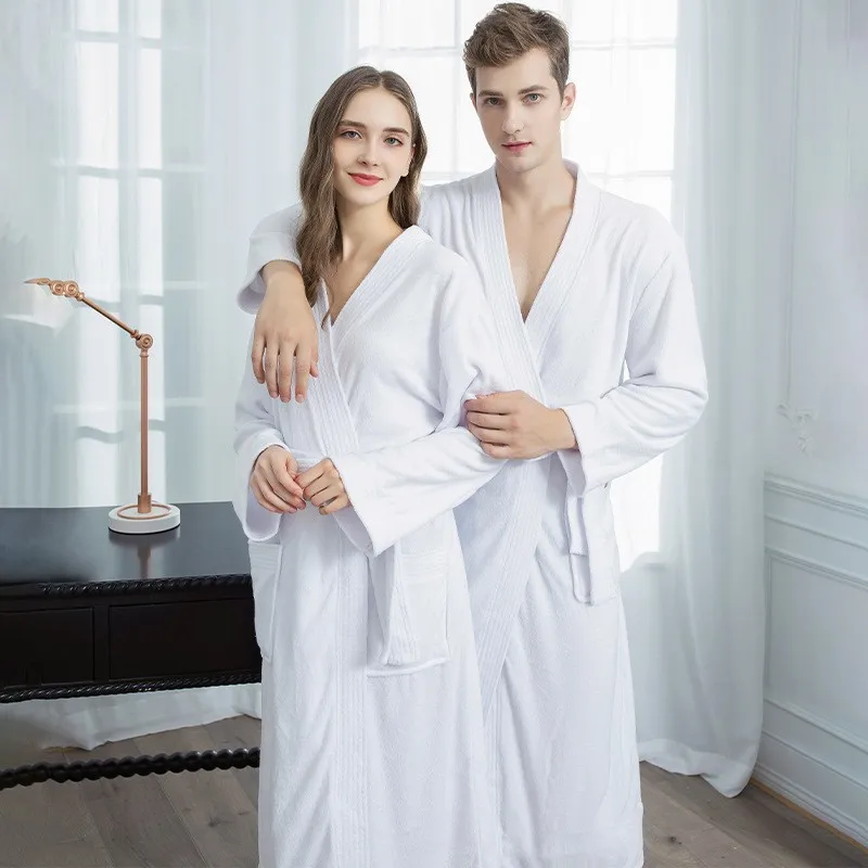 Four Seasons Pajamas Couple Towel Bathrobe Star Hotel Beauty Salon Same Sweat Steaming Clothes Acupuncture Men Plus Size Yukata