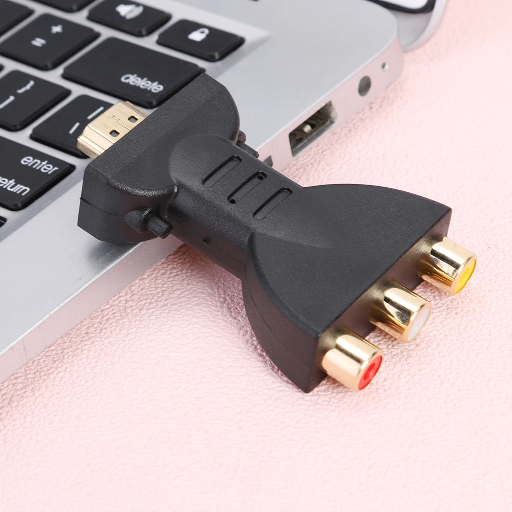 Цифровой AV-сигнал HDMI-совместимый с 3 RCA штекер-гнездо Аудио Адаптер компонент