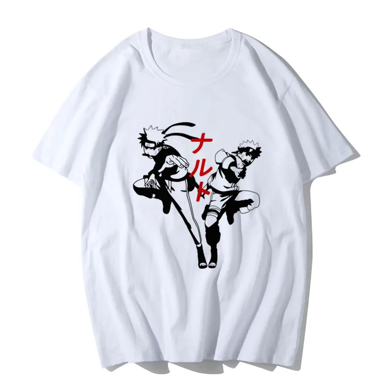 

2022 New Fashion Men's T-shirt Spring and Summer Cross-border Short-sleeved T-shirt Japanese New Anime Naruto
