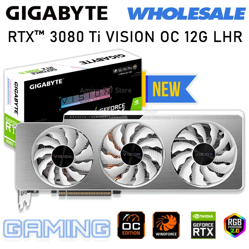 

GDDR6X Gigabyte GeForce RTX 3080 Ti VISION OC 12G LHR RTX3080 Graphics Card 384Bit RTX 3080Ti GPU Triple Fans HDCP 3080 Ti New