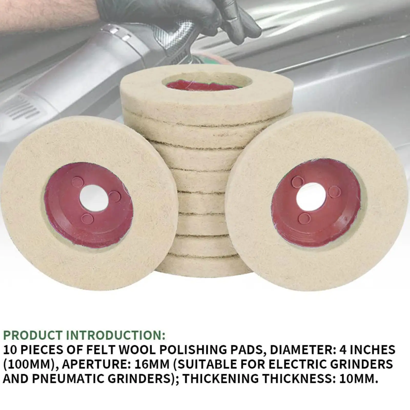 

1 шт. 85 мм шерстяные полировальные диски, полировальные диски, угловая шлифовальная машина, фетровое колесо для металлического мраморного с...