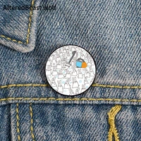 dust bunnie pattern printed pin custom funny brooches shirt lapel bag cute badge cartoon enamel pins for lover girl friends