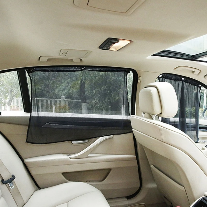 

2Pcs Car Window Cover UV Protection Shield Auto Side Front Rear Window Sun Shade Sunshade Curtain Mesh Cover Auto Accessories