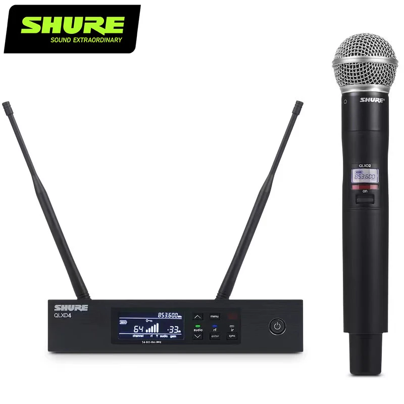 

Original Shure QLXD 4 sm58 UHF True Diversity Condense Wireless Microphone System for Karaoke Stage Performances Mic