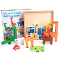 kids puzzles wood building blocks colorful 3d cartoon jigsaw toys intelligence development early educational toy for baby