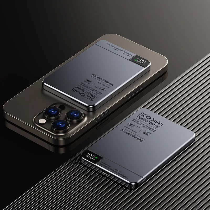 Фото 10000 мАч Power Bank Магнитное беспроводное зарядное устройство Qi PD20W Сверхбыстрая зарядка Powerbank для Magsafe iPhone Samsung Huawei Xiaomi №1