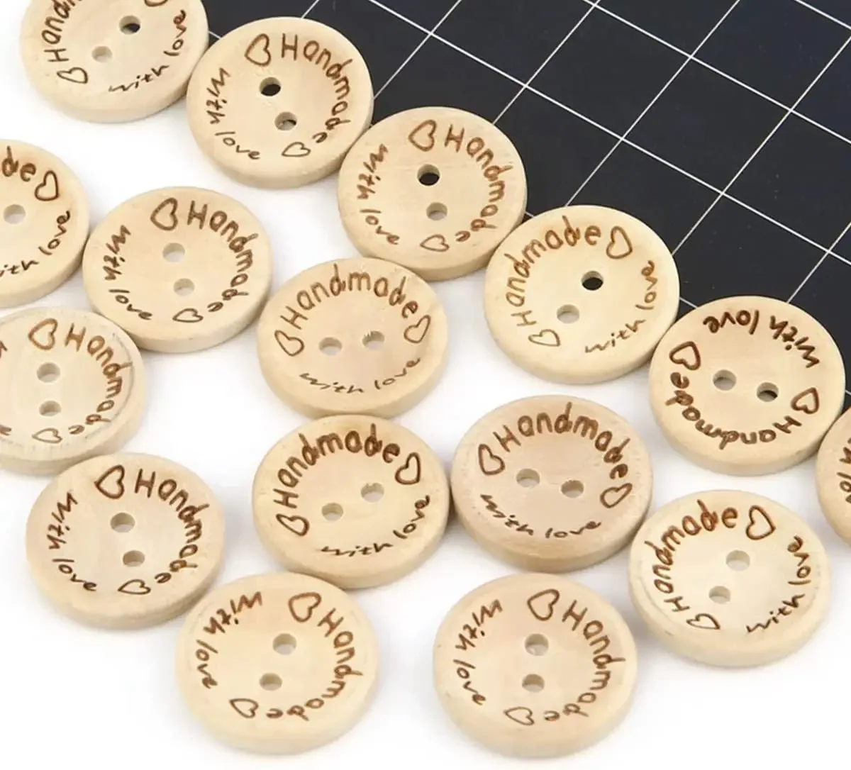 Круглые деревянные пуговицы ручной работы с 2 отверстиями 15/20/25 мм 50/30 шт.