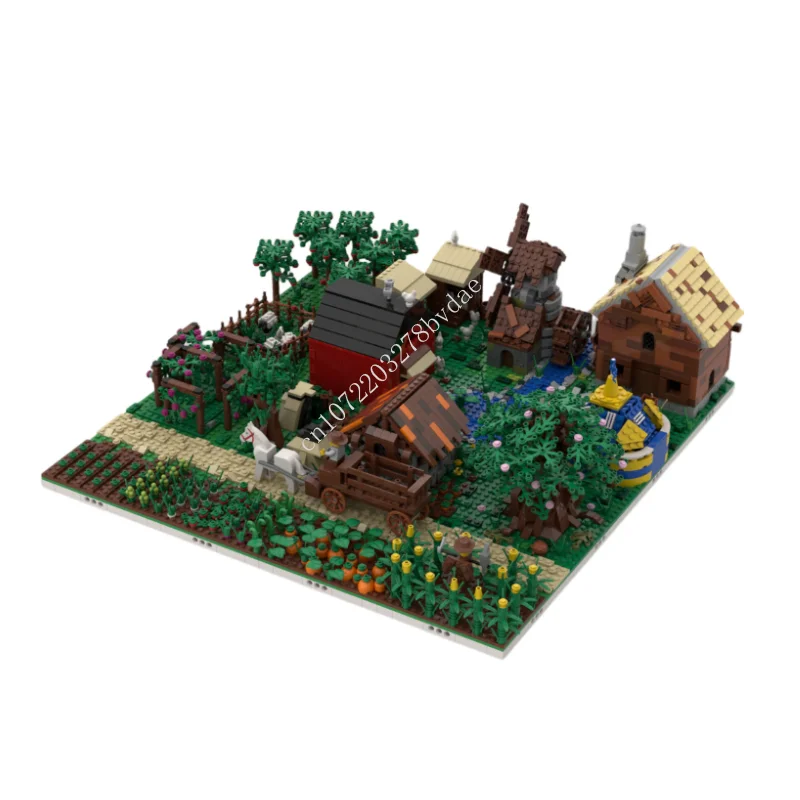 

4425PCS Customized MOC Modular Farm Village street view Model Building Blocks Bricks Children birthday toys Christmas gifts