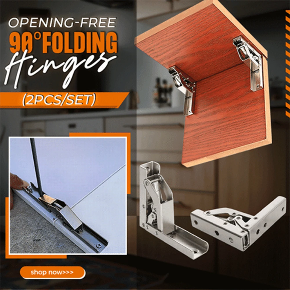 

2pcs Hinges For Kitchen Furniture Accessories Folding Stainless Steel Cabinet Hinge Opening 90 to 180 Degree Hardware