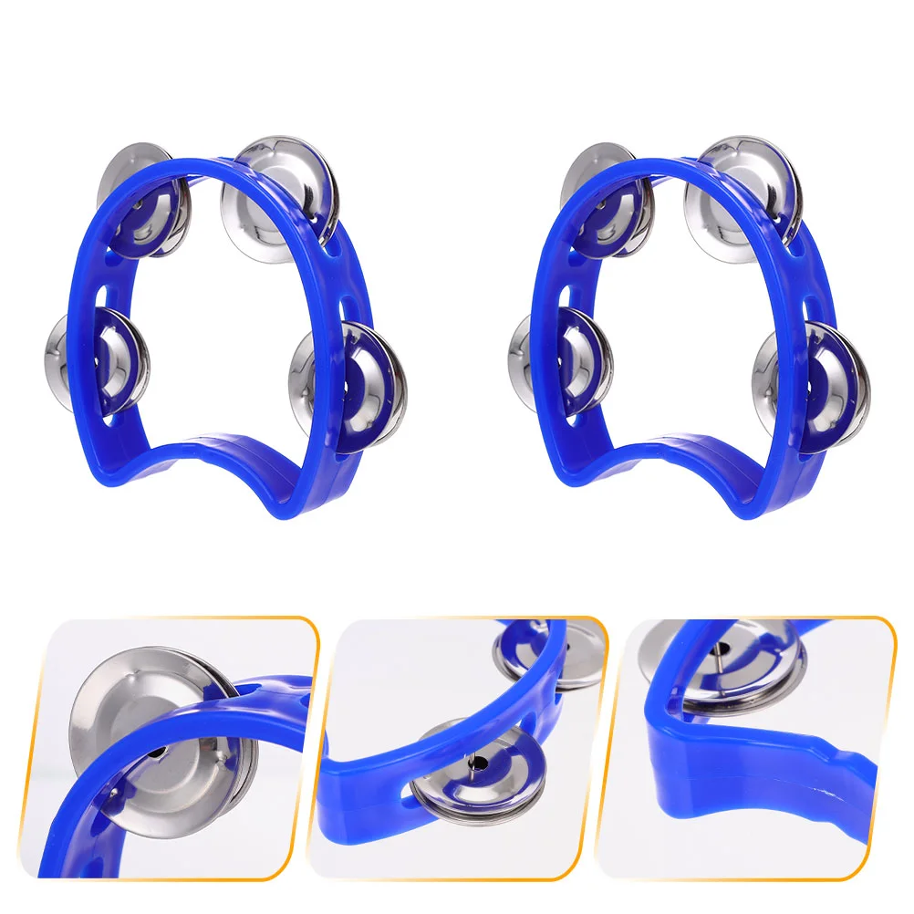 

2 Pcs Baby Toy Hand Tambourine Bell Half Moon Tambourine Toys Tambourine Toy Percussion Tambourines Kids Tambourine