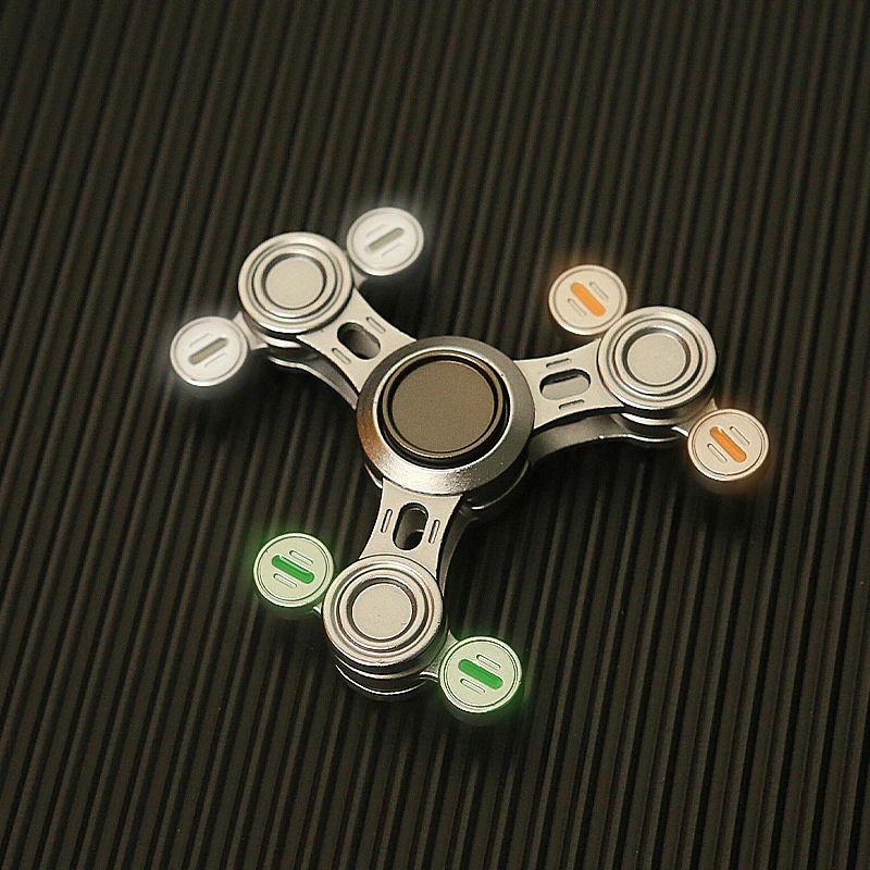 Fidget Spinner Gyroscope Foldable Metal Antistress Luminous Hand Spinner Adult Toys Three Pendulum Stress Reliever Toy Kids Gift